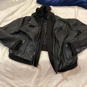 Torrid size 0 vegan leather double layer coat